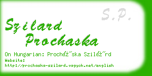 szilard prochaska business card